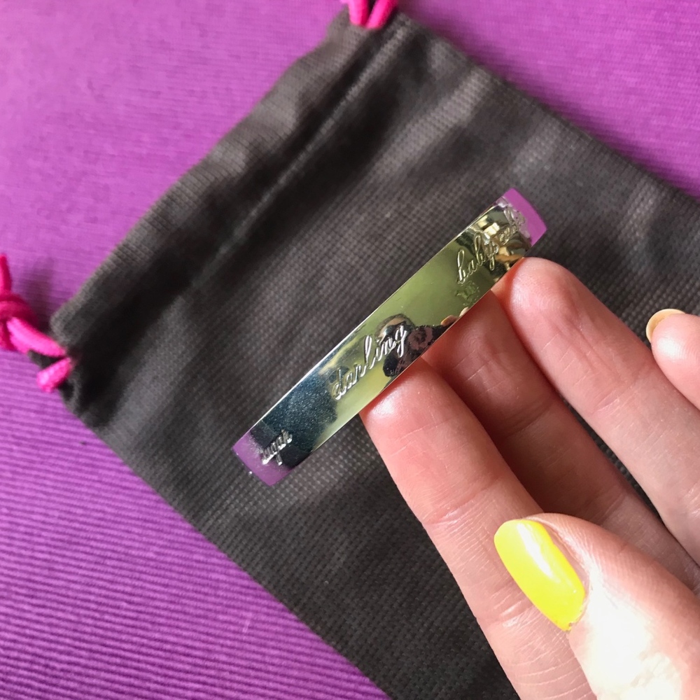 Kate Spade Idiom Bangle Silver "Be Mine"